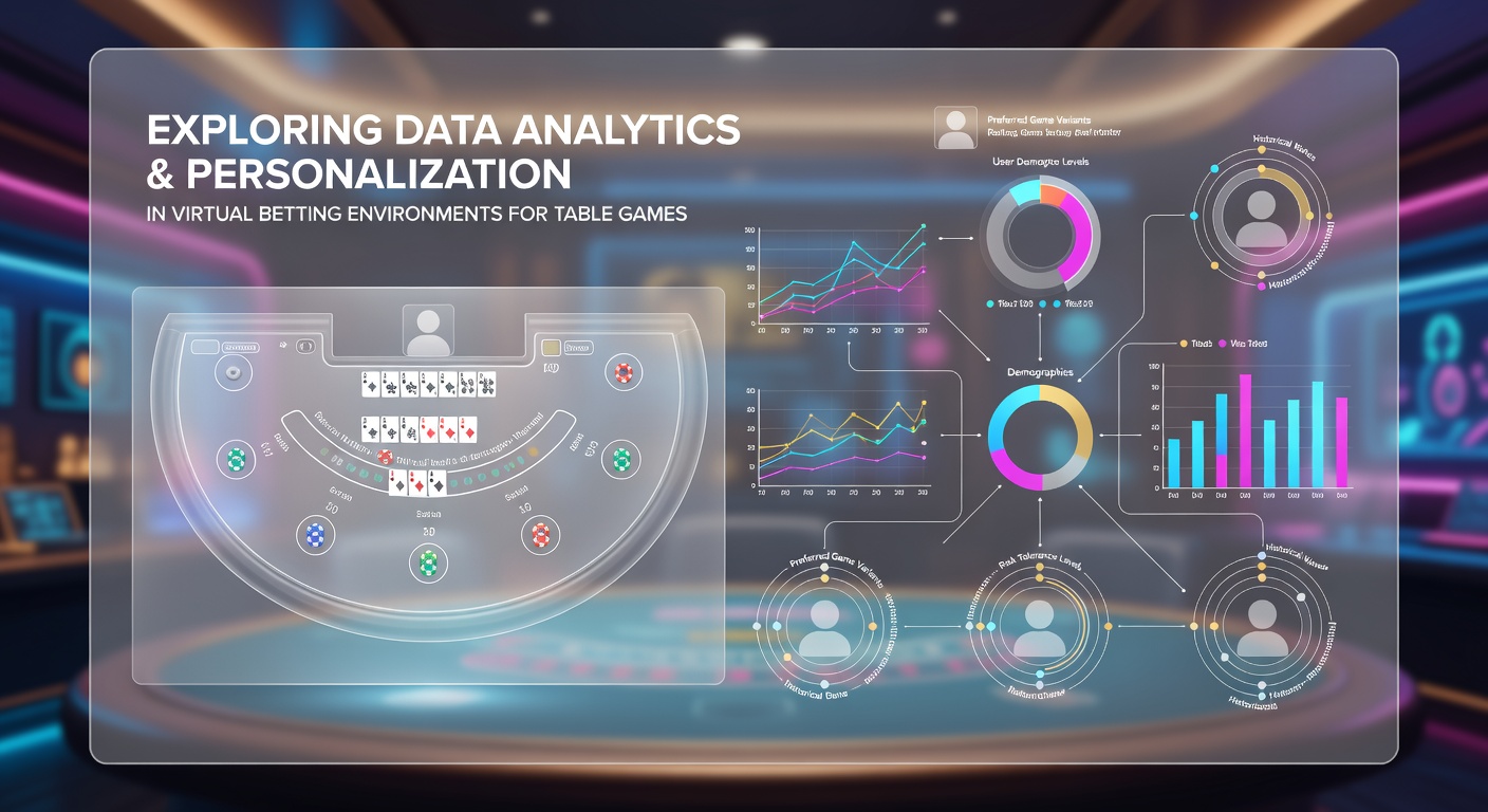 Data visualization dashboard showing player behavior patterns and personalization metrics in virtual table game environments