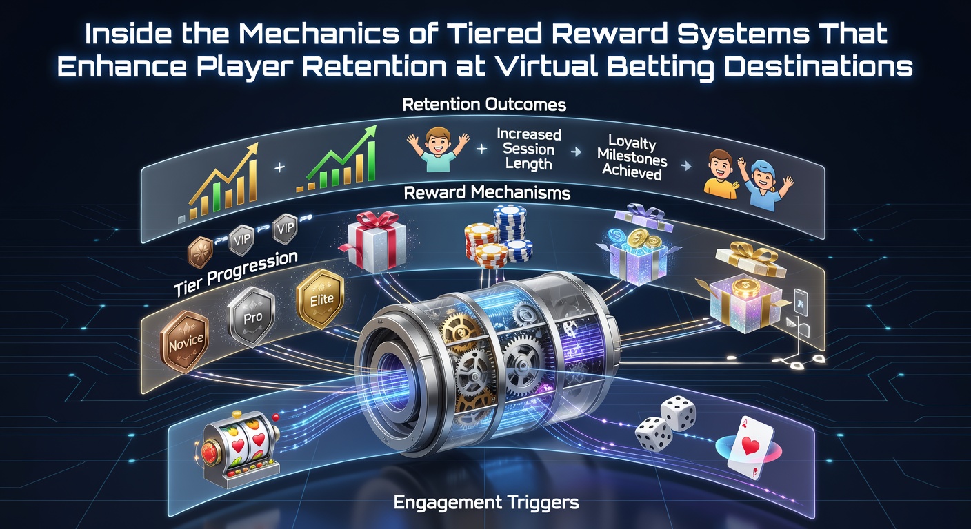 Diagram illustrating tiered loyalty levels at virtual betting sites with progression arrows and reward icons