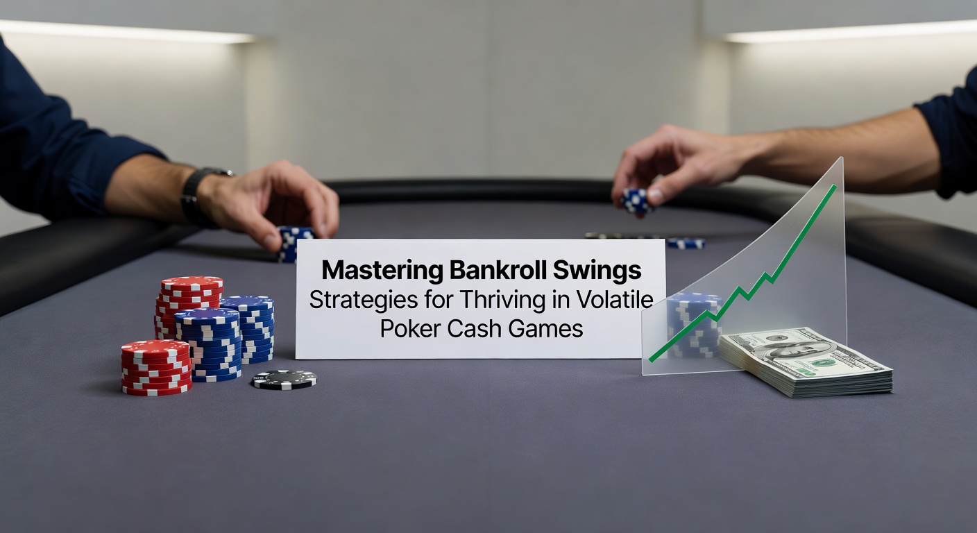 Graph illustrating extreme bankroll swings in a no-limit hold'em cash game session over several months, highlighting peaks and deep troughs typical of high-variance play
